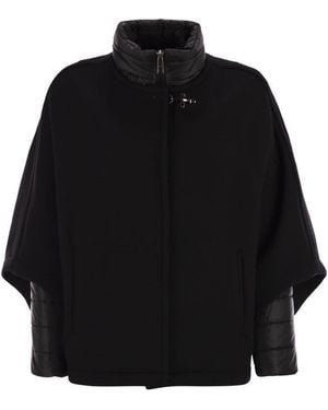 Fay 3-In-1 Double-Sided Wool And Cashmere Cape - Black