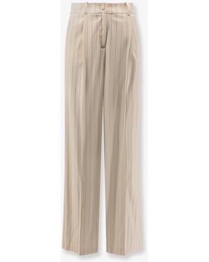 ACTUALEE Pinstriped Pants - Natural