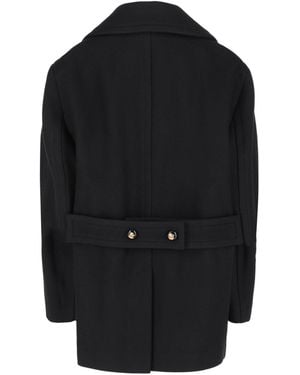 Valentino Caban Collection Double-Breasted Peacoat - Black