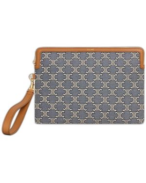 Celine Small Pouch With Strap - Gray