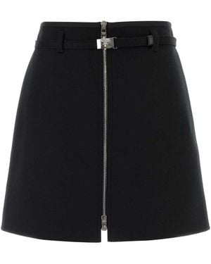 Prada Wool Mini Skirt - Black