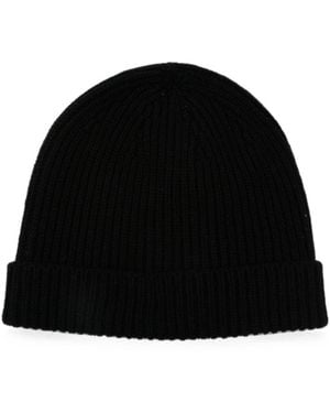 Rick Owens Ribbed-Knit Beanie Hat - Black