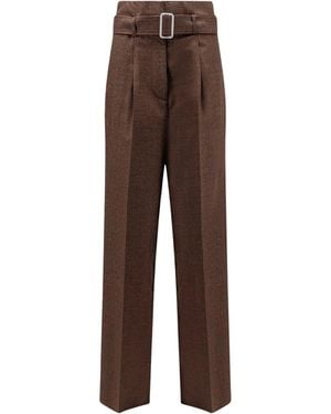 The Seafarer Belted Virgin Wool Tailored Pants - Brown
