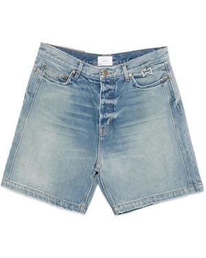Rhude Boxy Traxedo Logo-Detail Shorts - Blue