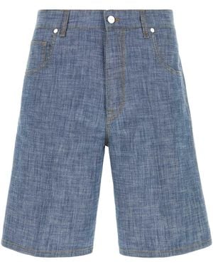 Fendi Light Chambray Bermuda Shorts - Blue