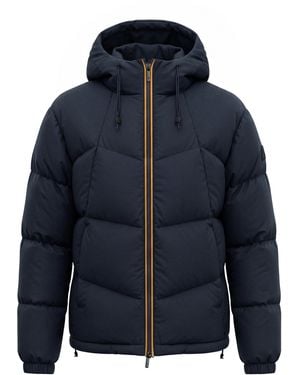 K-Way Padded Jacket With Hood - Blue