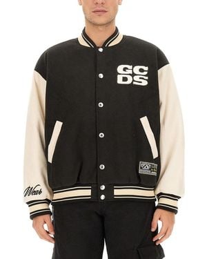 Gcds Wirdo Varsity Bomber Jacket - Black