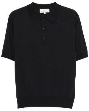 Studio Nicholson Button Closure Short Sleeve Sweater - Black