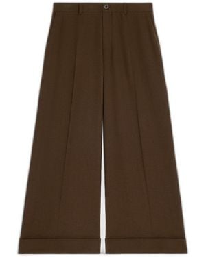 Celine Stretch Wool Gabardine Docks Pants - Brown