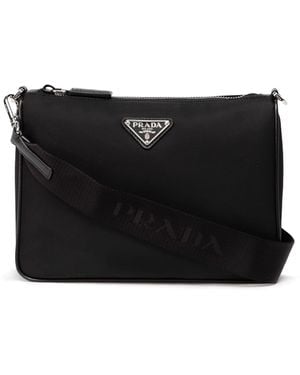 Prada Re-Nylon And Saffiano Leather Shoulder Bag - Black