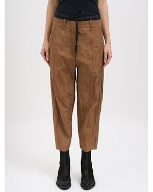 Masnada Cotton And Metal Pants - Natural