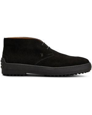 Tod's Suede Winter Gommino Chukka Boots - Black
