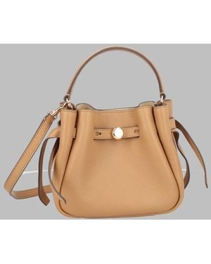 Tory Burch Borsa A Secchiello "Romy" Mini - Natural