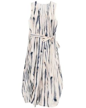 High Tie-Dye Midi Dress - White