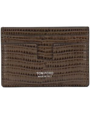 Tom Ford "Tejus T Line" Card Holder - Brown
