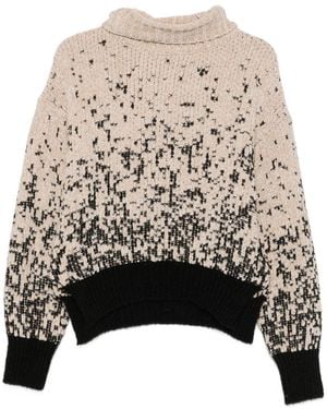 Alysi Chenille Turtle-Neck Sweater - White