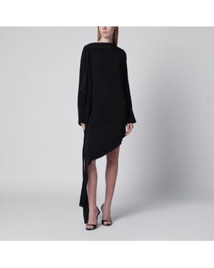 Francesco Murano Asymmetric Silkblend Dress - Black