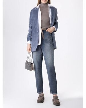 Brunello Cucinelli Relaxed Velvet Blazer - Blue