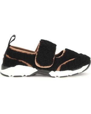 Marni Sneakers Mary Jane Shearling - Black