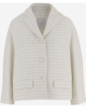 SOIR Cotton Blend Jacket - White