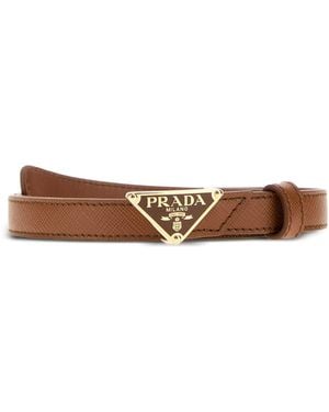 Prada Camel Leather Belt - White