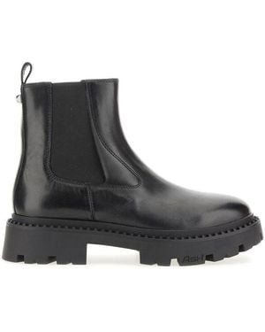 Ash Elegant Leather Ankle Boots For - Black