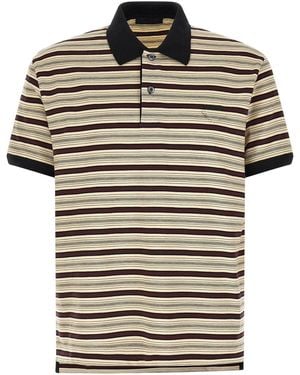 Prada Striped Polo Shirt - Black