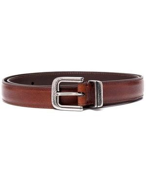 Brunello Cucinelli Leather Belt With Buckle - Brown