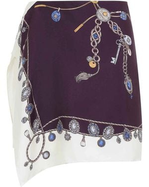 Versace Silk Stolen Jewels Skirt - Purple