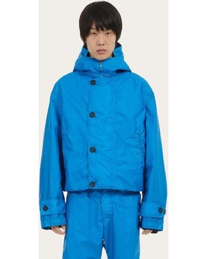 Ferragamo Coated Hooded Jacket - Blue
