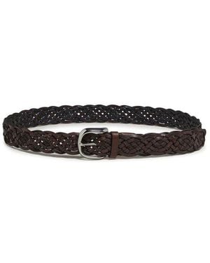 Brunello Cucinelli Moors Head Braided Leather Belt - Black