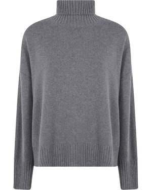 Soeur William" Oversize Turtleneck Sweater - Gray
