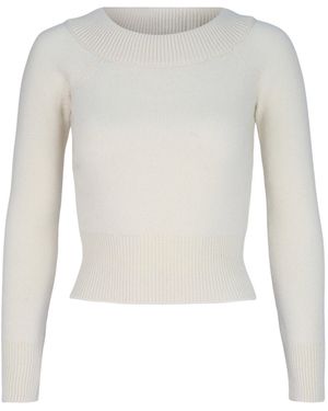 McQueen Off The Shoulder Cashmere Blend Sweater - White