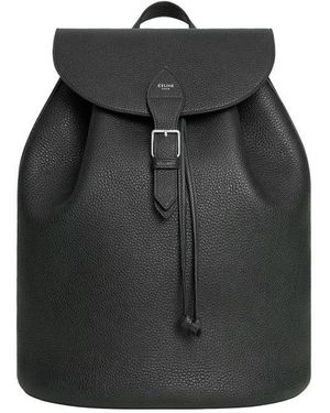 Celine "Folco" Leather Backpack - Black