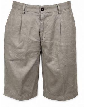 Devore Mud Cotton Pleated Detail Shorts - Gray