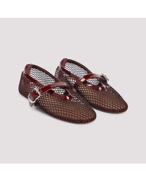 Prada Lane Grained Leather Sneakers - Brown