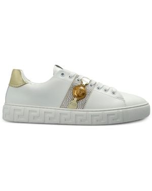 Versace Medusa Greca-Pattern Sneakers - White