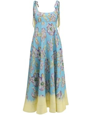 ALÉMAIS Dress Jerry Ballet Linen - Blue
