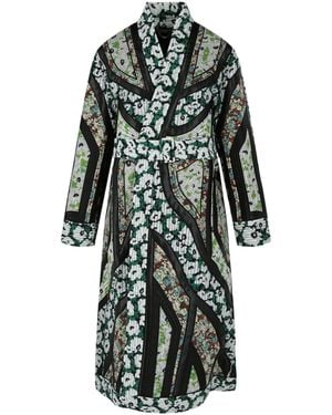 Stella McCartney Striped Print Belted Coat - Black