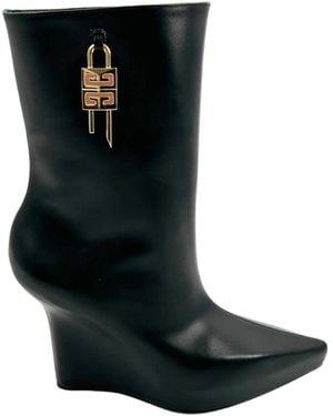 Givenchy G-Lock 80Mm Wedge Low Boots - Black