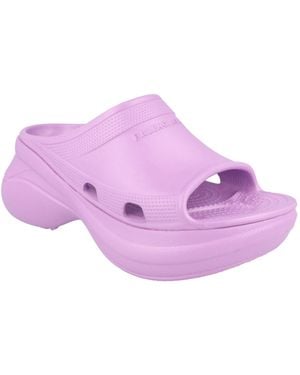 Balenciaga X Crocs Rubber Pool Slides - Purple