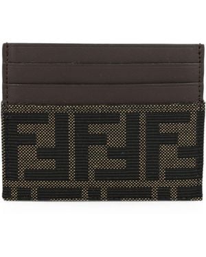 Fendi Jacquard Ff Card Holder - Black