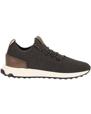 Tod's Technical Fabric Sneakers With Leather Inserts - Black