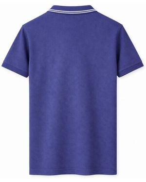 Versace Embroidered Cotton Polo Shirt - Blue