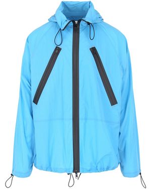Bottega Veneta Hooded Zip Lightweight Jacket - Blue