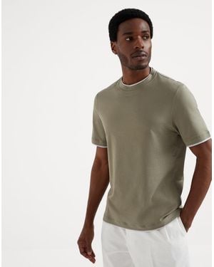 Brunello Cucinelli And Light Cotton Crewneck Shirt - Green