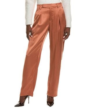 Brunello Cucinelli Rust Relaxed Silk Pants - Orange