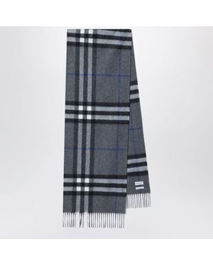 Burberry Check Cashmere Scarf - Blue