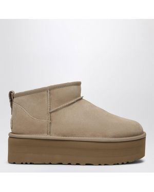 UGG Classic Ultra Mini Boots With Sandcoloured Platform - Natural