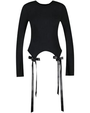 Simone Rocha Bow Tail Easy Long Sleeve T-Shirt - Black